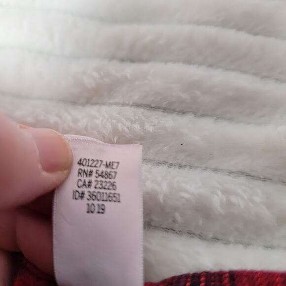 Victoria’s Secret Lounge Pants Womens M Long Red Plaid Metallic Thread - Picture 6 of 9